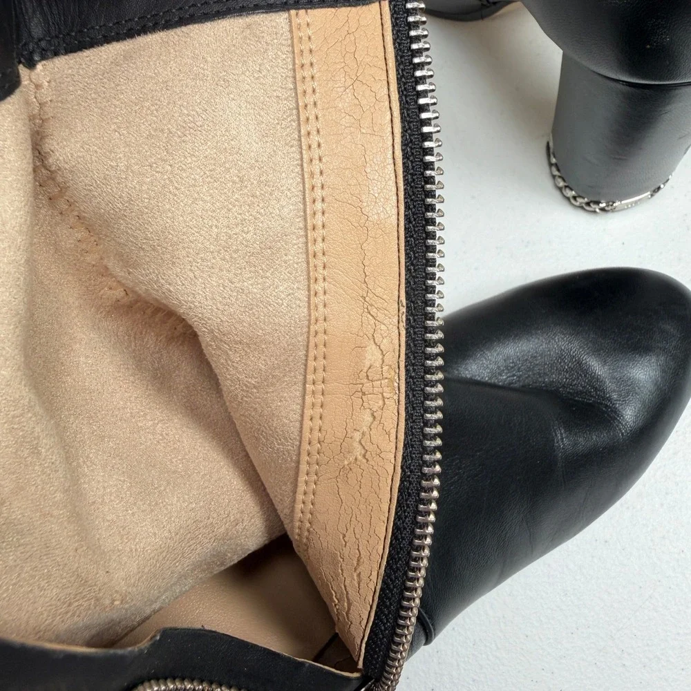 Michael Kors 8.5 Dolores Side Zip Bootie Black Leather Chic Designer Timeless